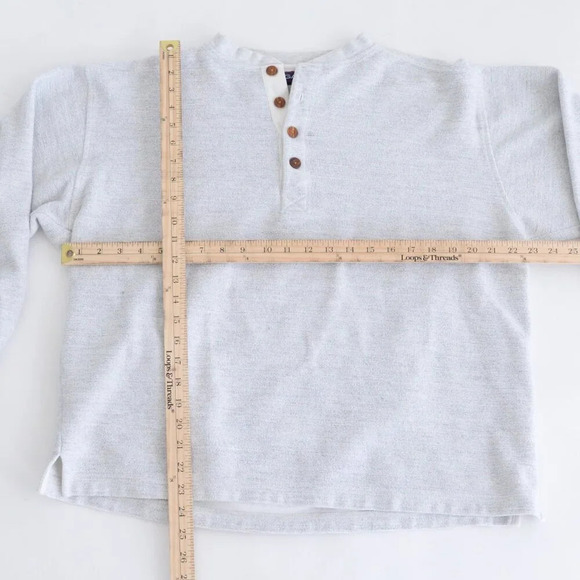 Vintage 90S  Gant Gray Button Up Collar Pull Over Sweater Size Large - Picture 4 of 13